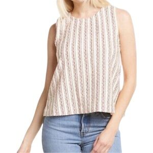 Madewell Bouclé Stripe Cross-Back Tank Top size XXS NWOT